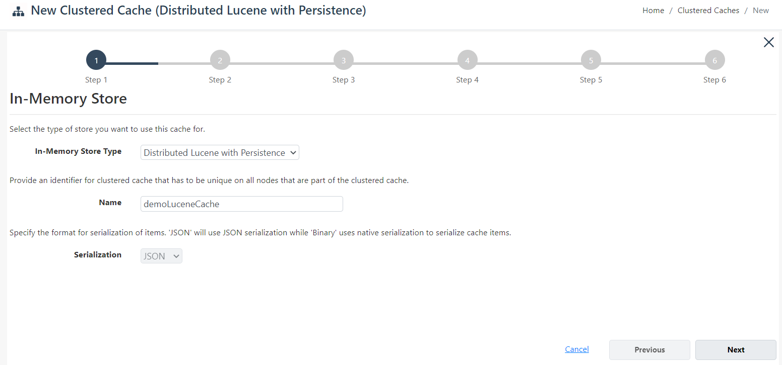 Distributed Lucene with Persistence Cache Step 1