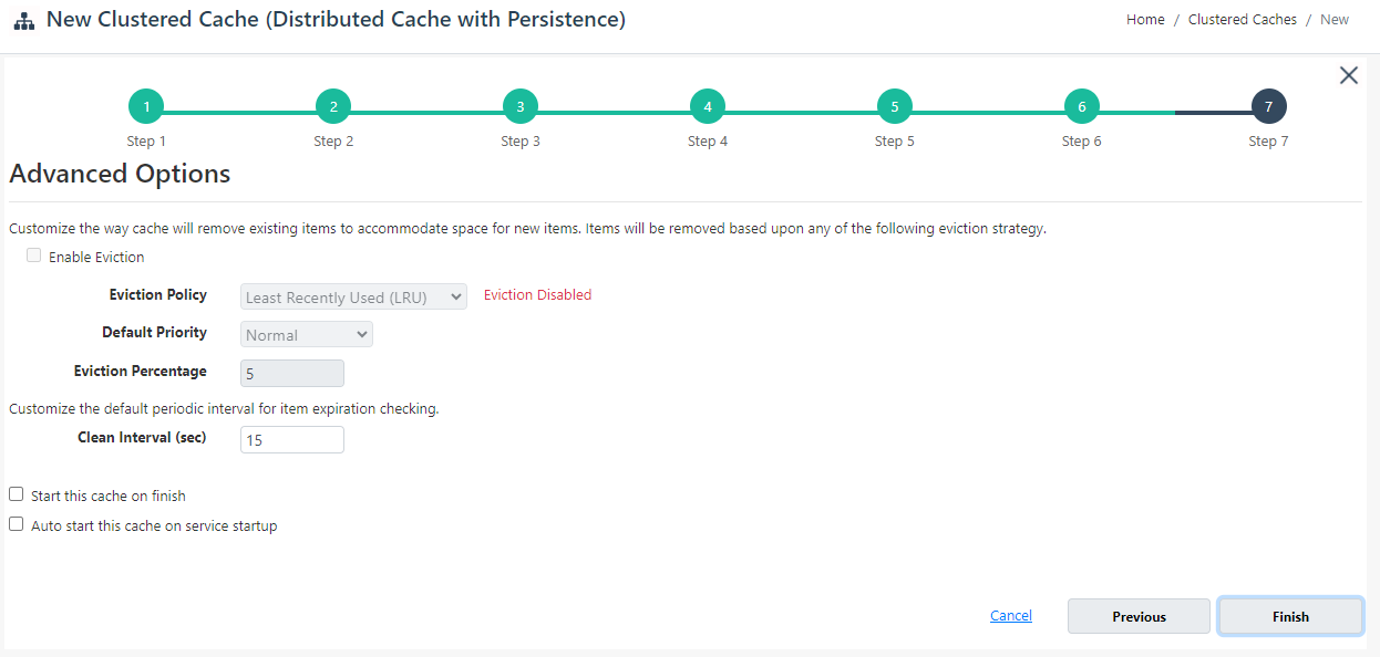 Eviction for Persistence Cache Web