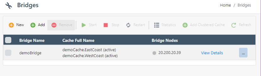 Clustered Cache added to bridge Web