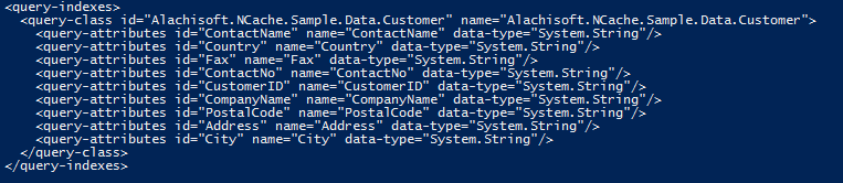 Write Query Index Config NCache PowerShell