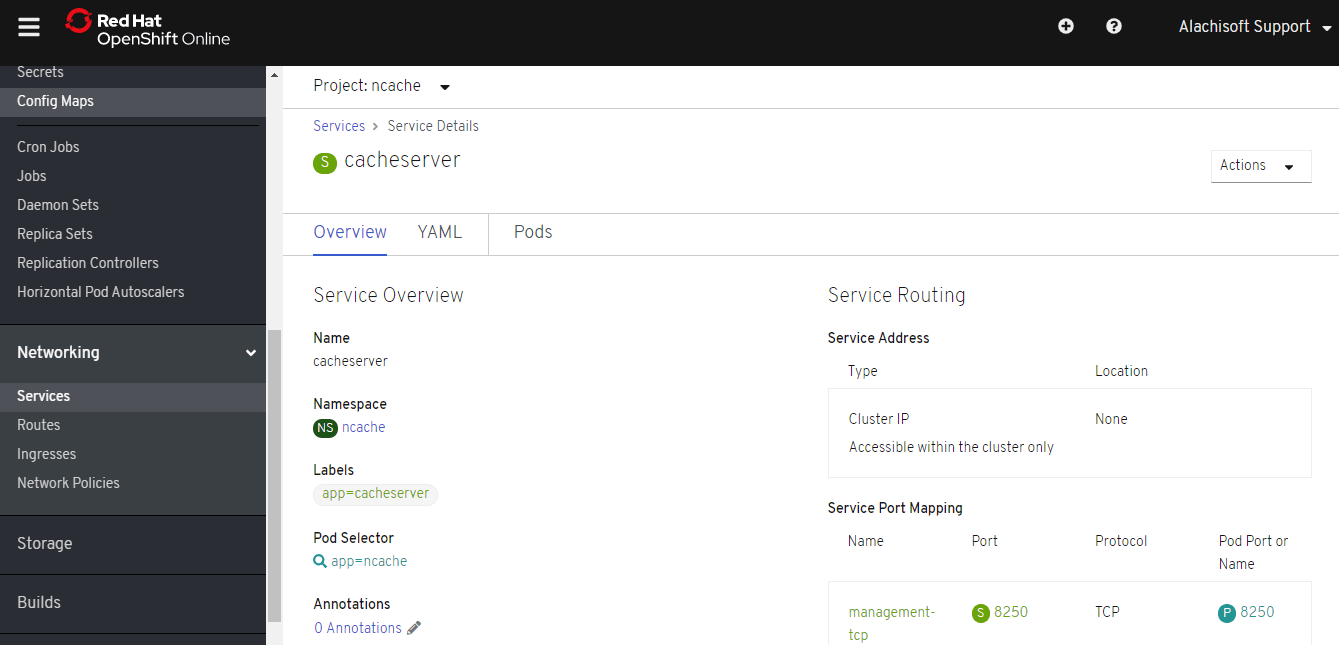 Deploying NCache as distributed cache in Red Hat OpenShift