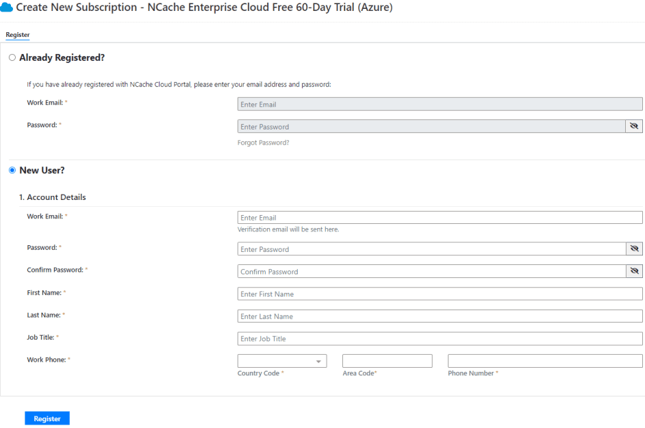 Registering a New User in Azure