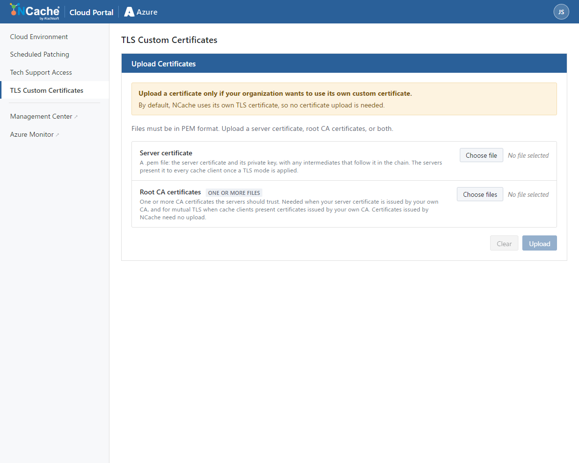 TLS Custom Certificates