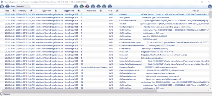 NCache Log Viewer