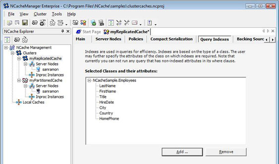 Indexing Object Attributes before Starting Cache