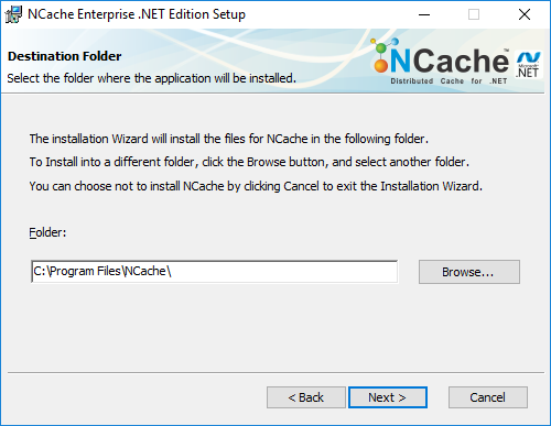 NCache Windows Installation Location