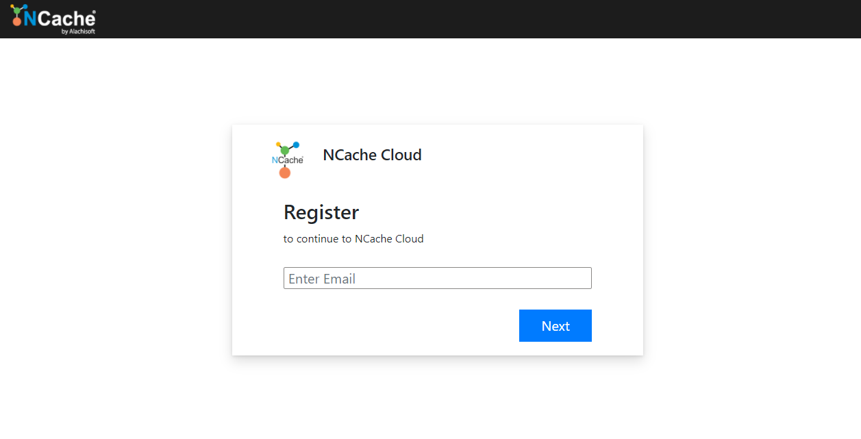 Register Account NCache Cloud