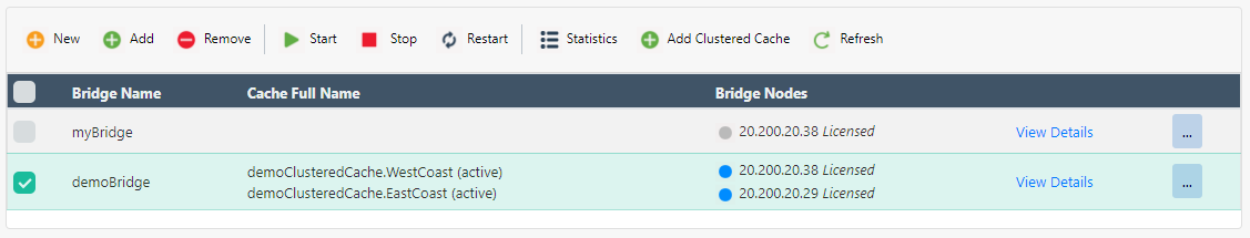 Clustered Cache added to bridge Web