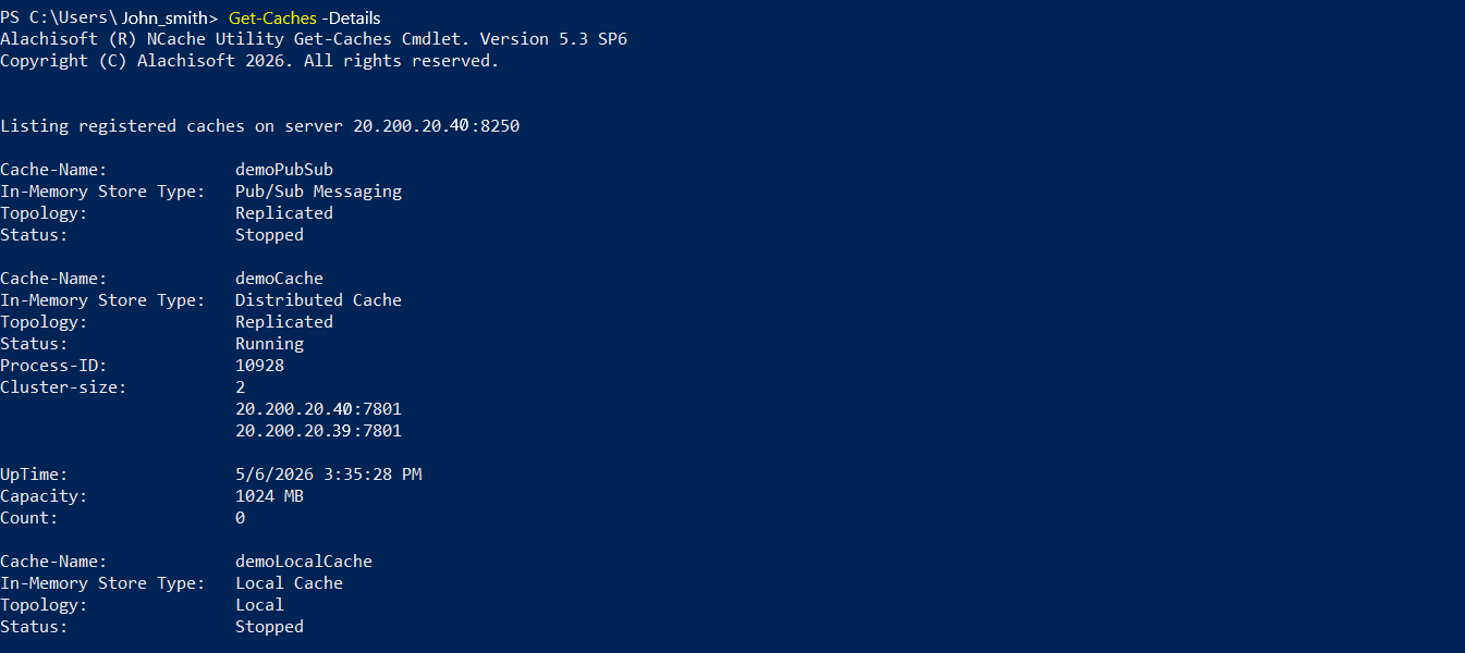 Cache Cluster Details