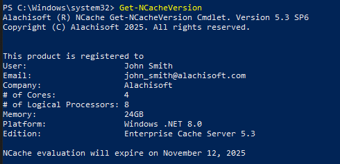Get-NCacheVersion