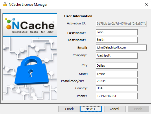 Register User Info with Activation Wizard