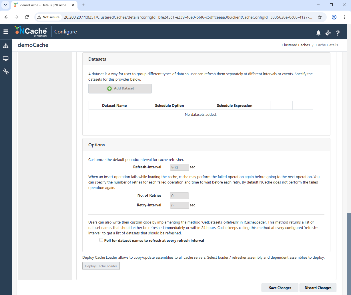 Cache Loader and Refresher Options