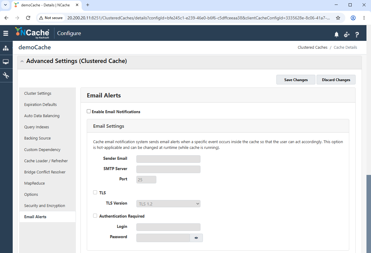 Advanced Email Alert Settings