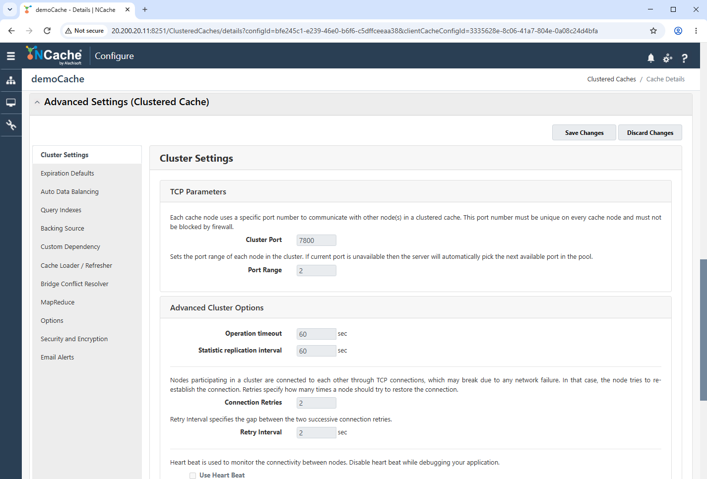 Cluster Settings
