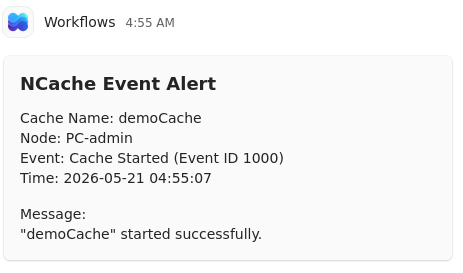 Image showing a teams message notifying of an event.