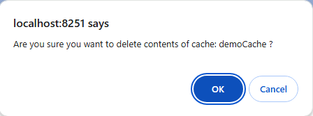 Clear Cache Confirmation