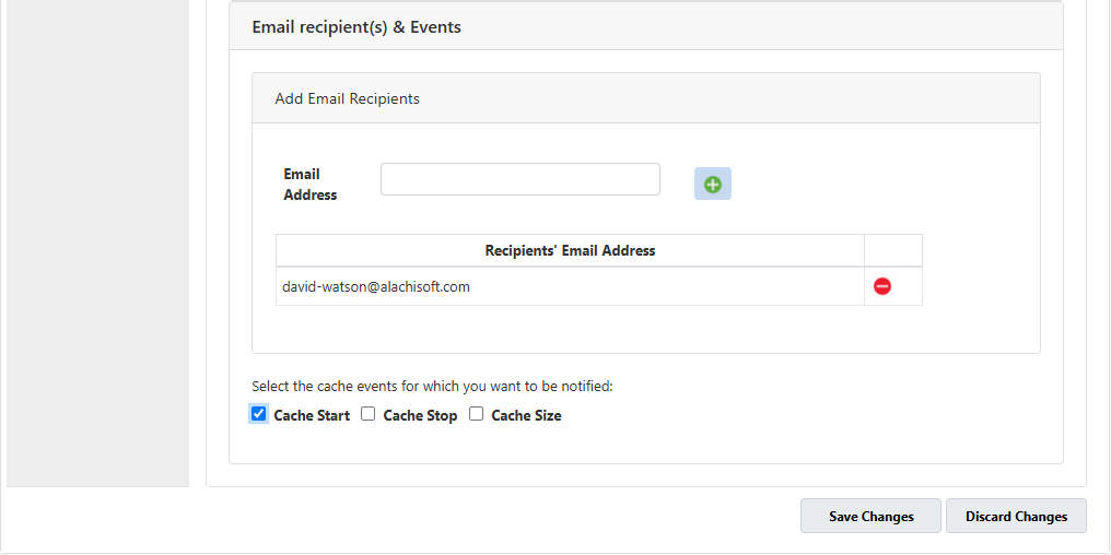 Client Cache Events for Email Notifications