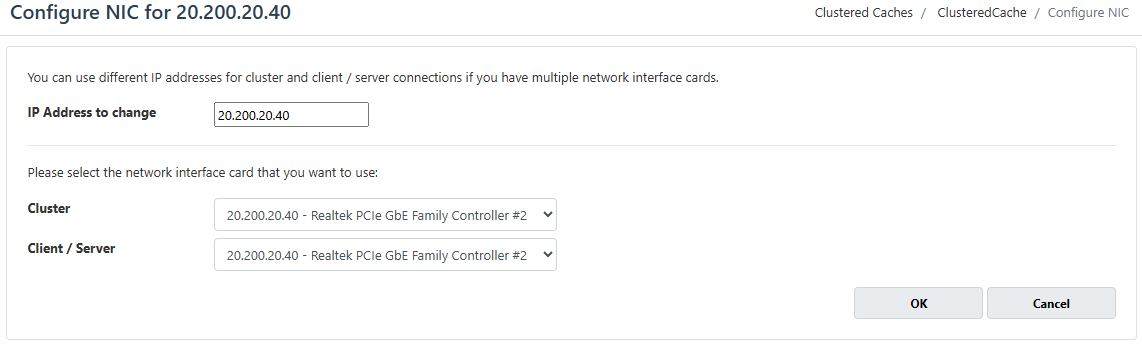 Bind Client Server NIC