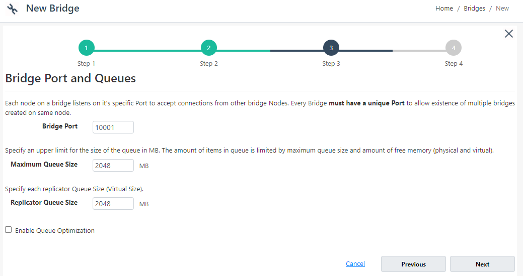 Queue Parameters Bridge Web