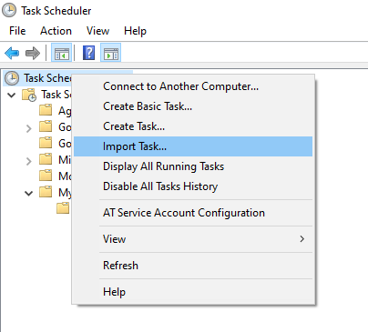 Image showing how to create a task using Task Scheduler