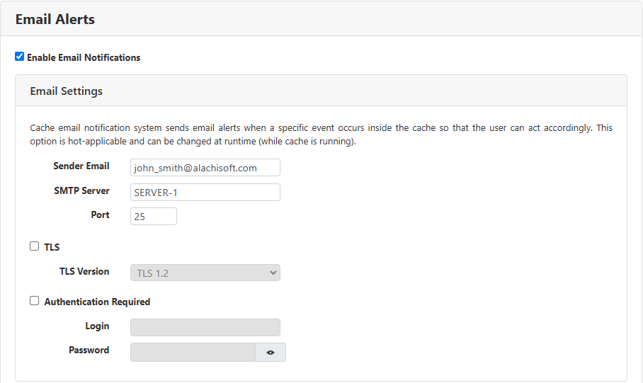 Client Cache Email Notifications