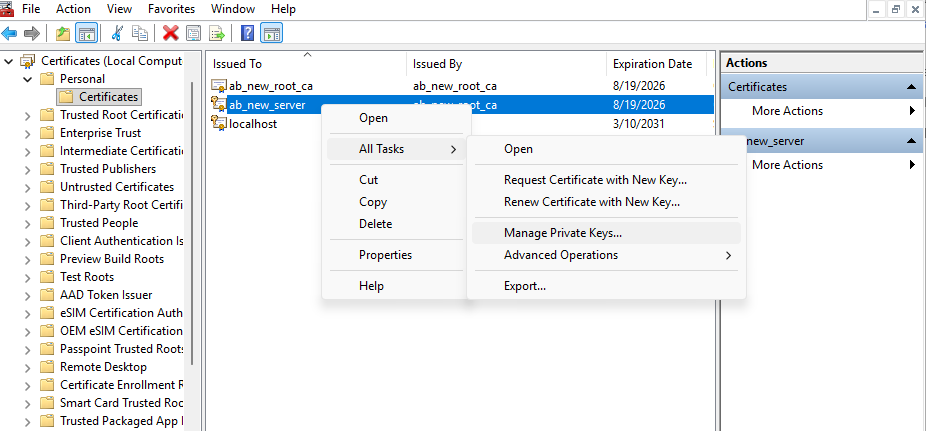 gMSA Certificate Permissions