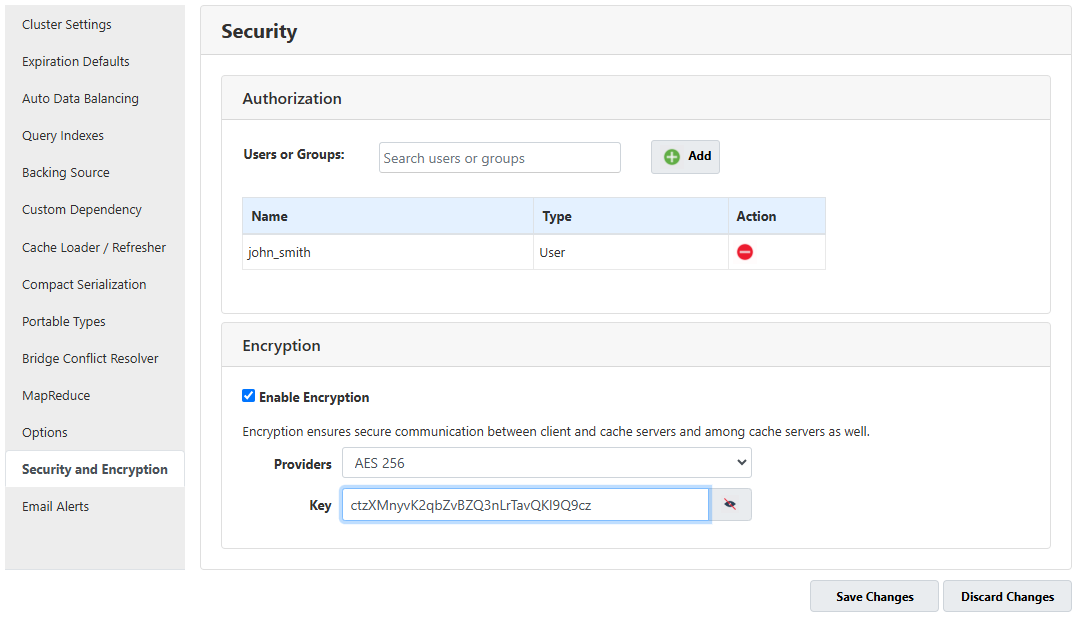 Encryption NCache Management Center