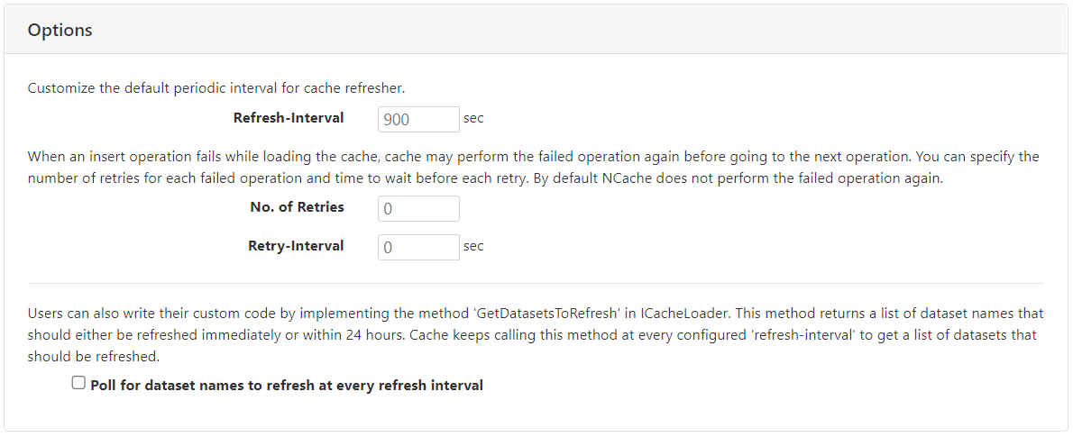 NCache Loader and Refresher Custom Configuration