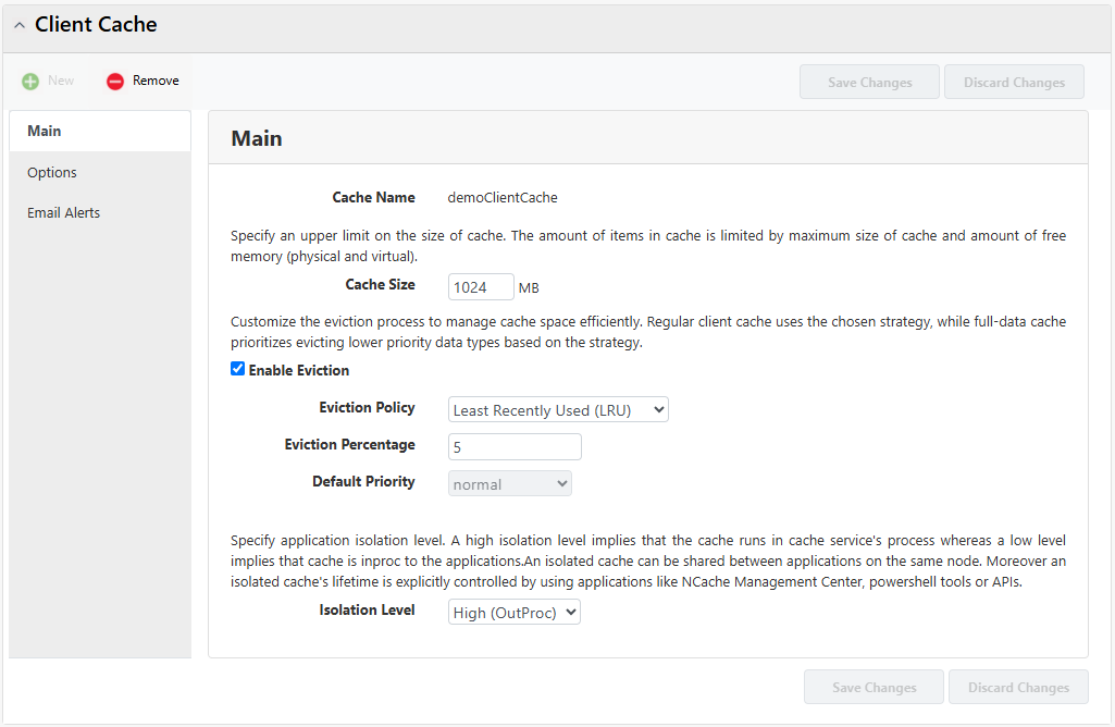 Configure Client Cache Settings