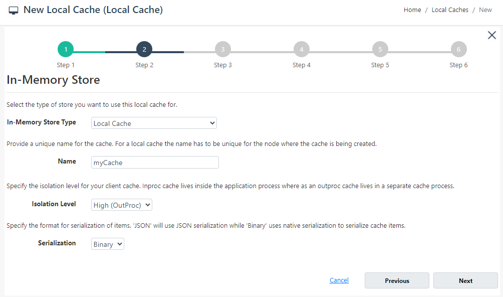 Specify Cache Name Web