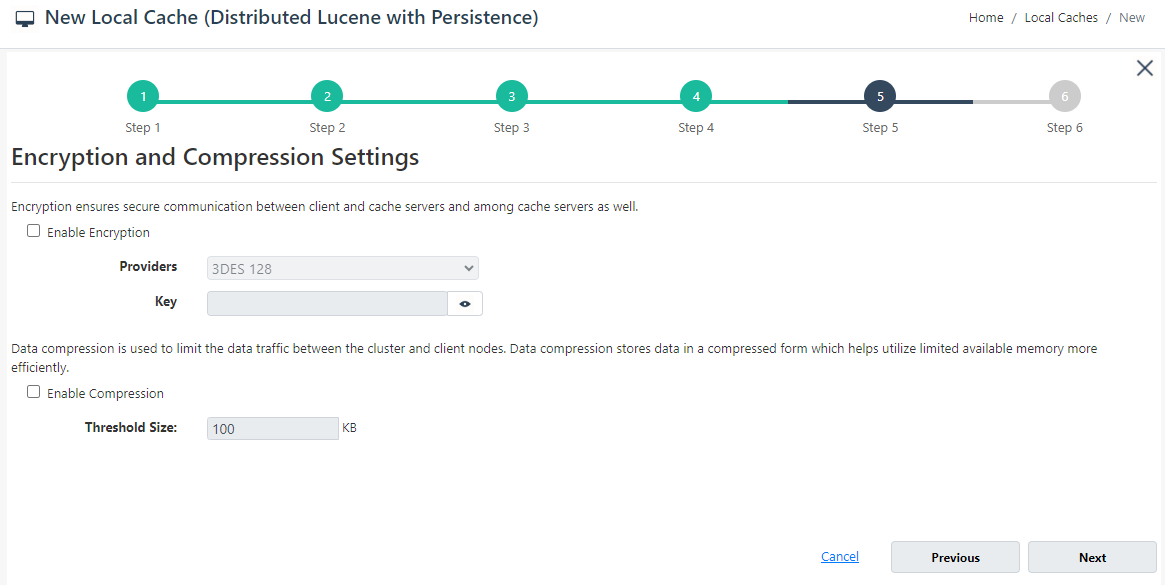 Encryption and Compression Settings