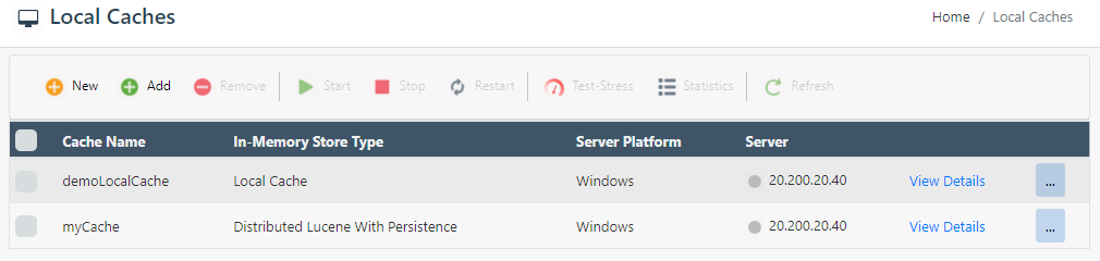 Local Lucene Cache started