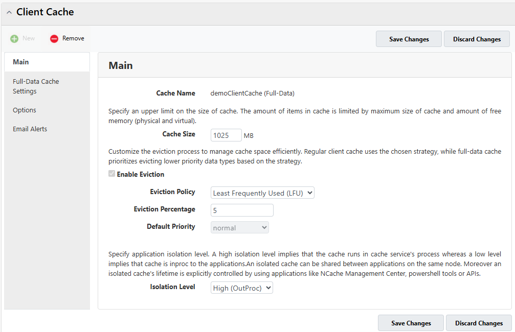 Configure Client Cache Settings