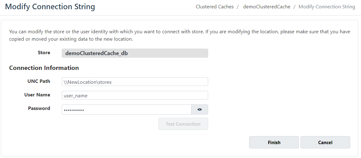 Configure Store Information NCache Management Center