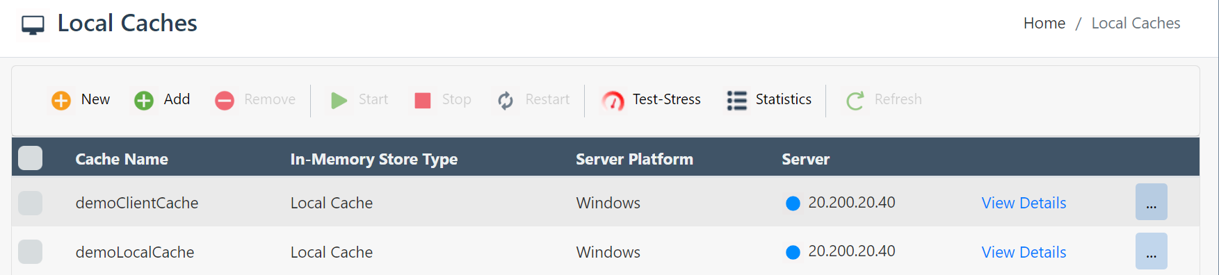 Detailed settings page