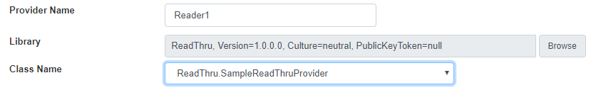 Configure Read Through Provider Name