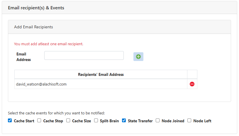 Email Recipients and Events Web