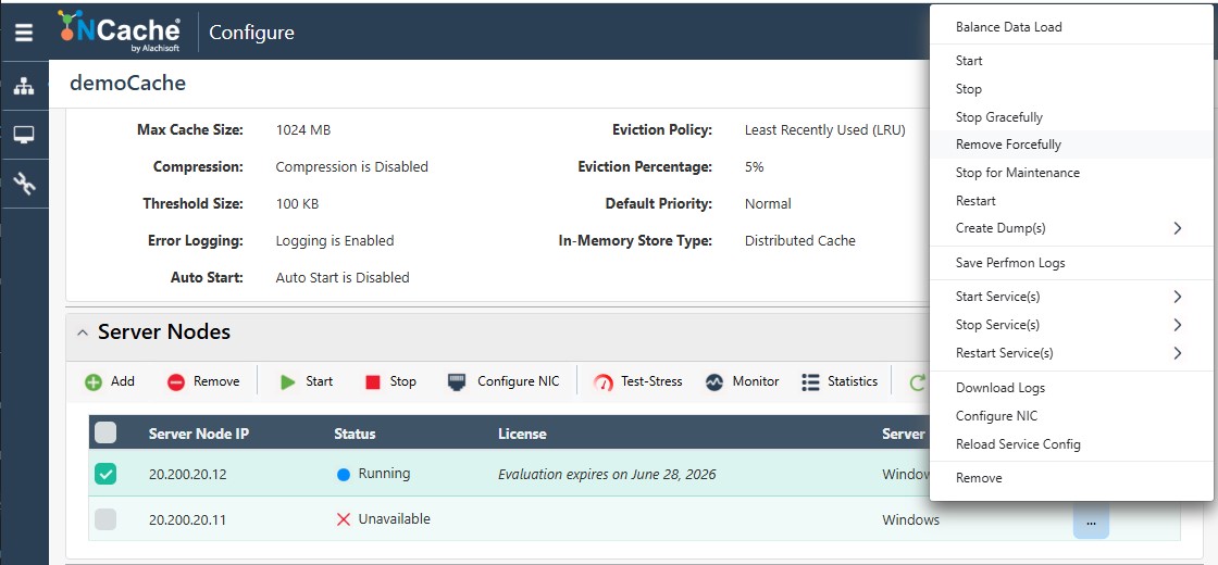 Forcefully Remove Unavailable Server Node