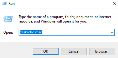 Image showing how to access to the "taskschd.msc" application