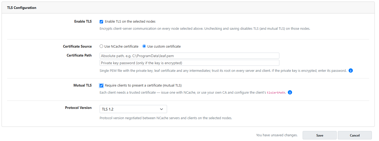 Enable Mutual TLS in NCache Management Center