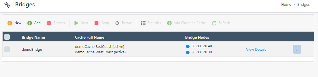 Clustered Cache added to bridge web