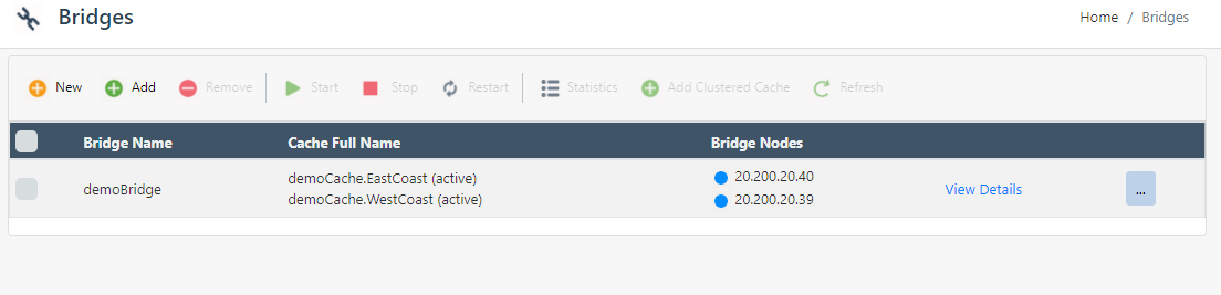 Cache clusterizado adicionado ao Bridge Web