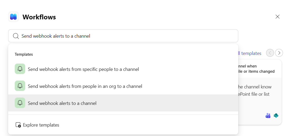 Send webhook alerts to a channel