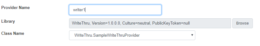 Configure Write Through Provider Name