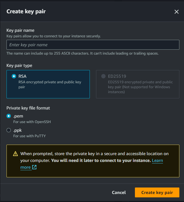 Create Key Pair