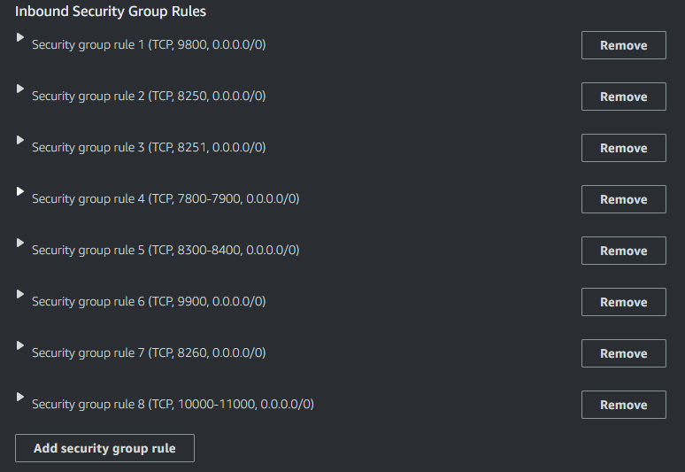 Security group rules