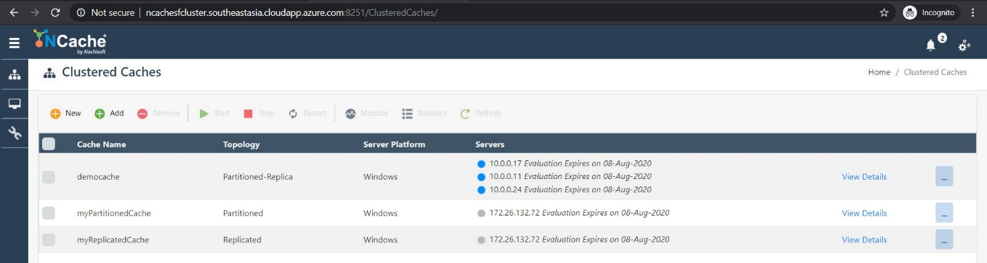 NCache server added successfully