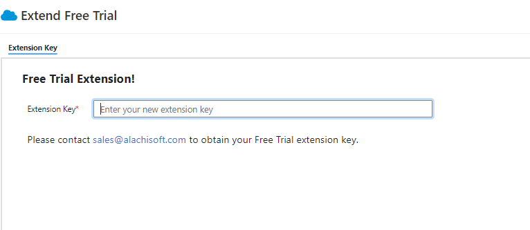 Trial Extension Page