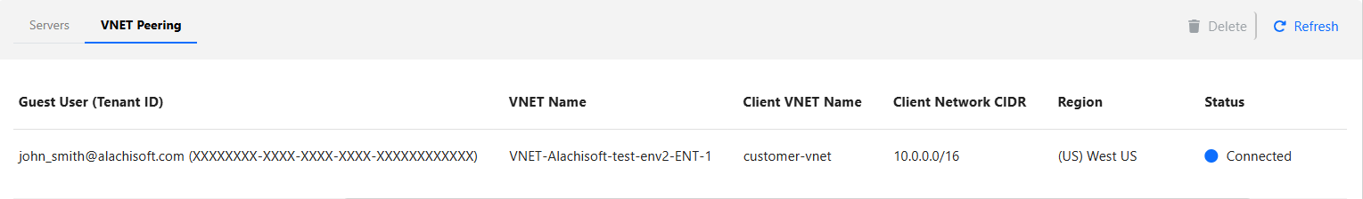 VNET Peering Dashboard