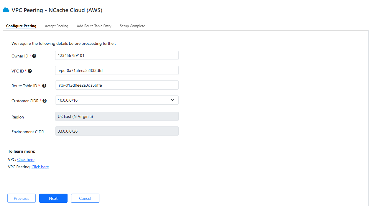 Configure VPC Peering